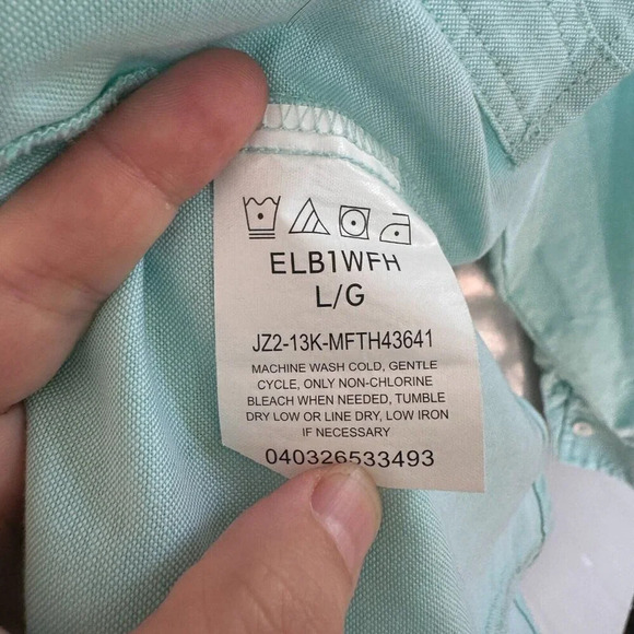 Riders by Lee Easy Care size large teal blue button up shirt - Picture 4 of 4